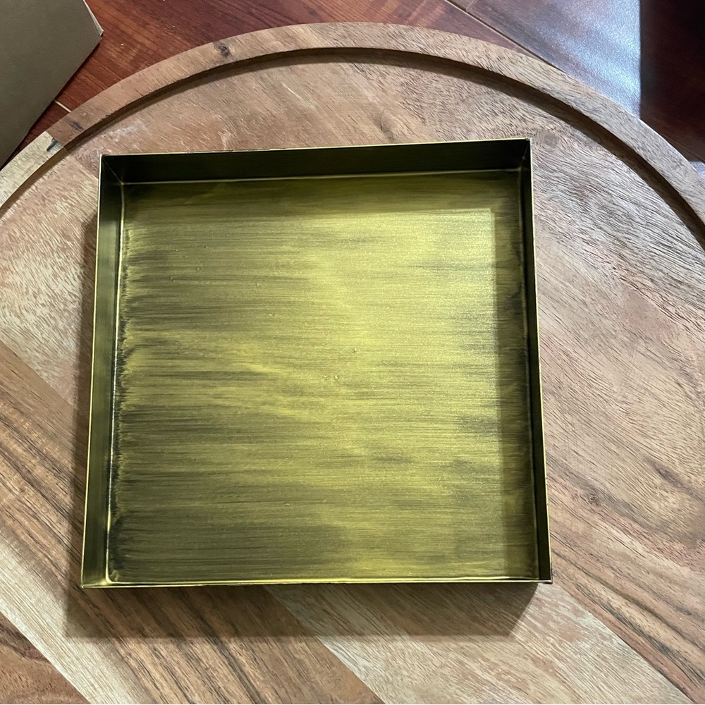 Matte Gold Make-Up Jewelry Candles Key Decor Tray